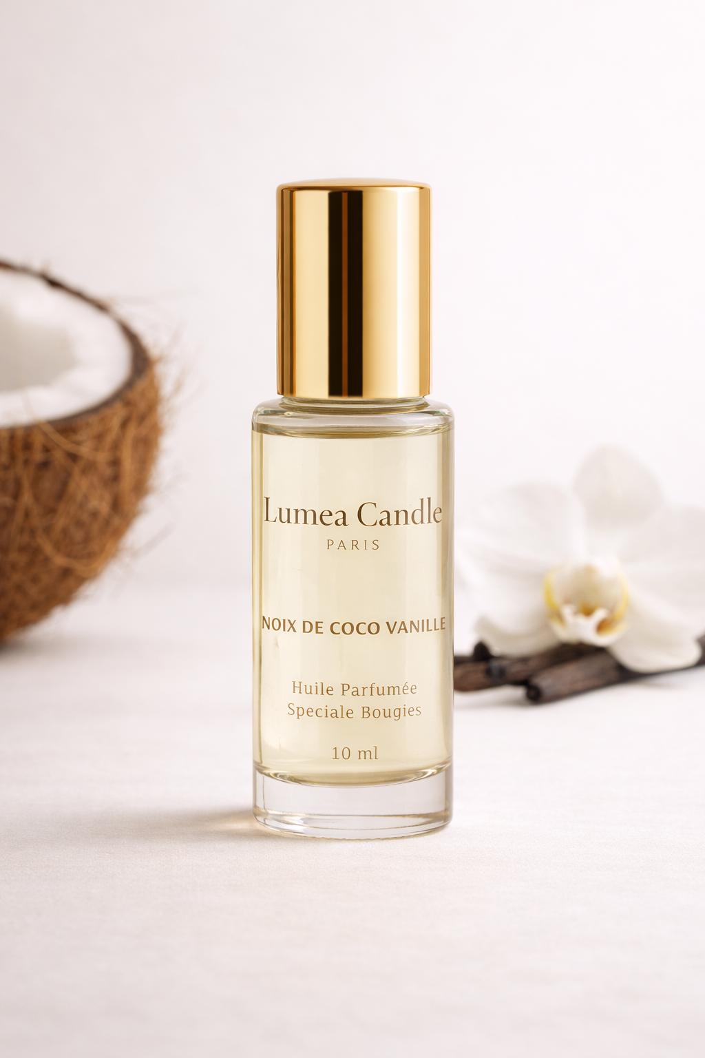 Huile parfumée coco vanille Lumea Candle Paris pour bougies en perles