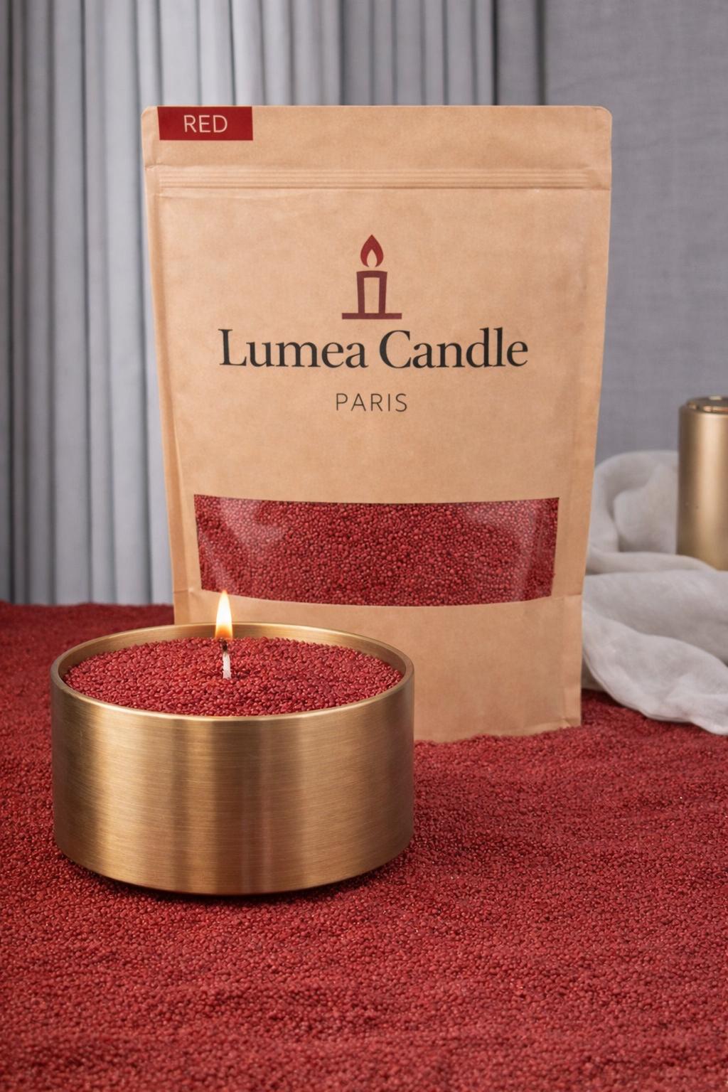 Bougie non parfumée - Rouge