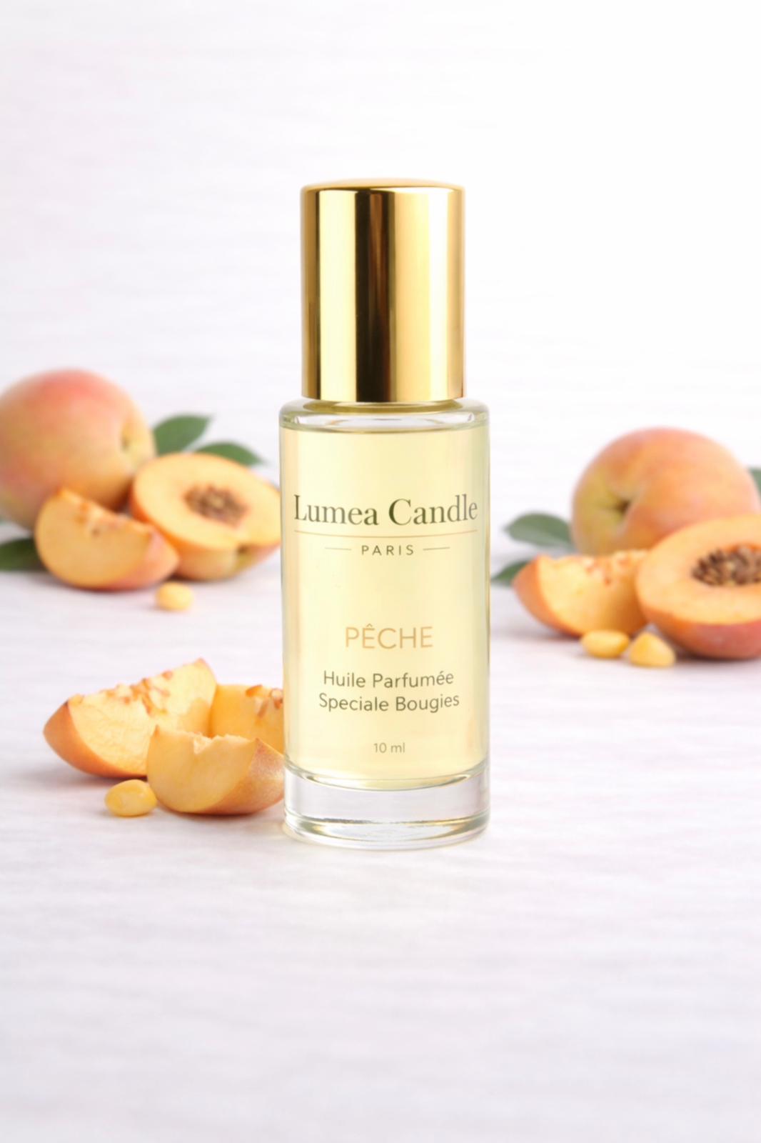 Huile parfumée pêche velours Lumea Candle Paris pour bougies en perles